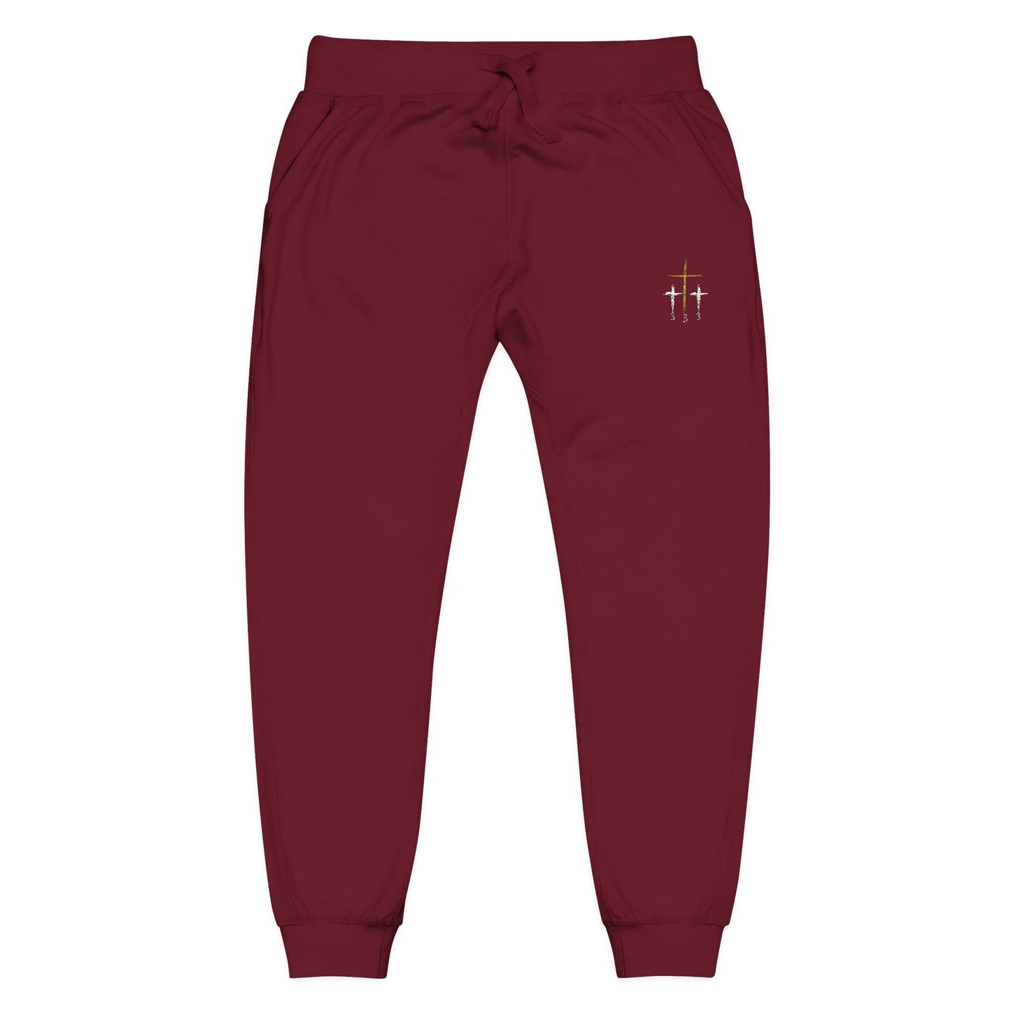 Cozy Unisex Fleece Sweatpants - Perfect for Lounging, Fitness, Relaxation, Travel, Embroidered, Gift Idea