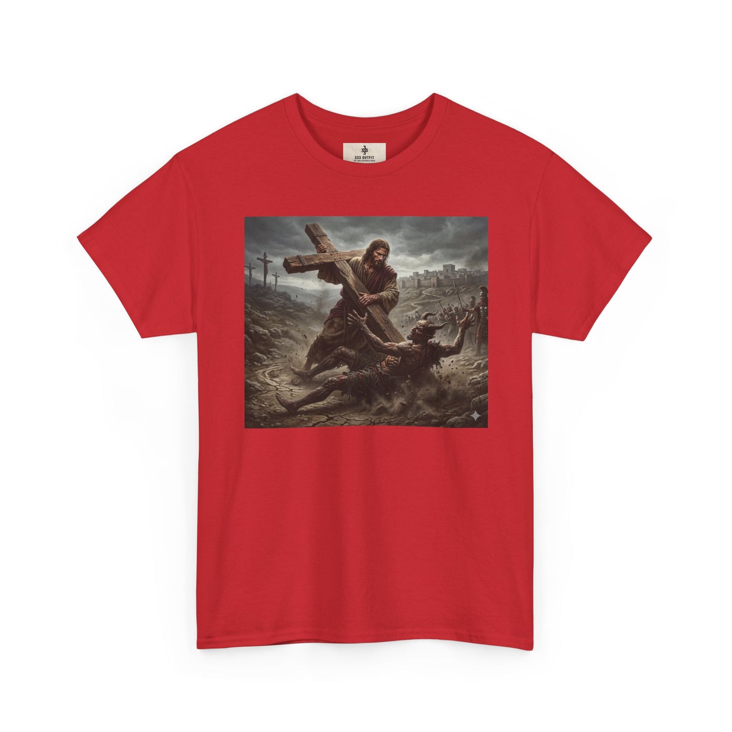 T-Shirt — Dramatic Crossfall Graphic Tee (Religious/Christian Art)