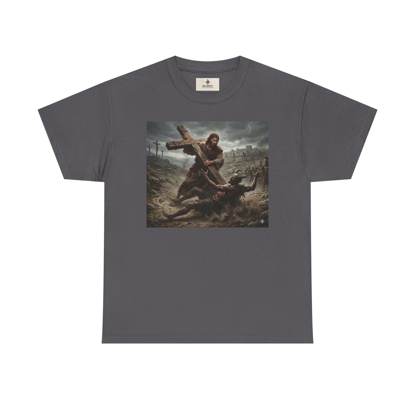 T-Shirt — Dramatic Crossfall Graphic Tee (Religious/Christian Art)