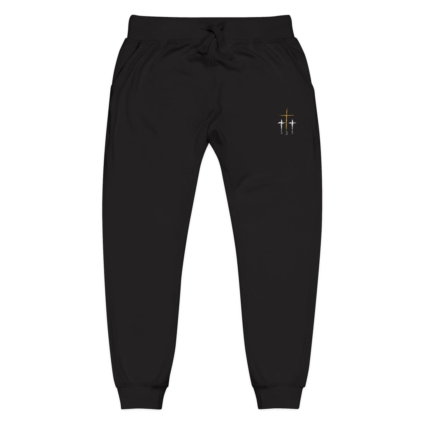 Cozy Unisex Fleece Sweatpants - Perfect for Lounging, Fitness, Relaxation, Travel, Embroidered, Gift Idea