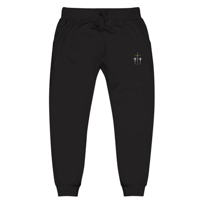 Cozy Unisex Fleece Sweatpants - Perfect for Lounging, Fitness, Relaxation, Travel, Embroidered, Gift Idea