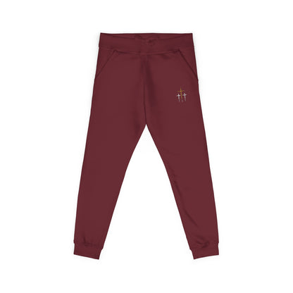 Cozy Unisex Fleece Sweatpants - Perfect for Lounging, Fitness, Relaxation, Travel, Embroidered, Gift Idea