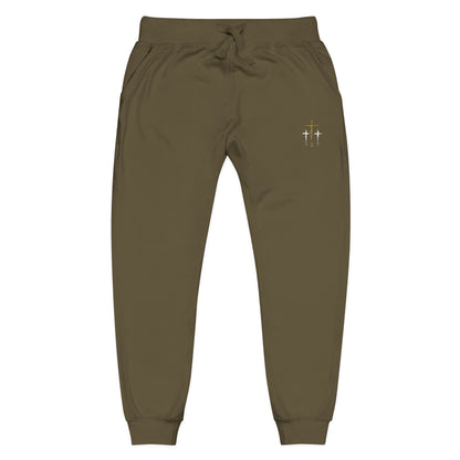 Cozy Unisex Fleece Sweatpants - Perfect for Lounging, Fitness, Relaxation, Travel, Embroidered, Gift Idea