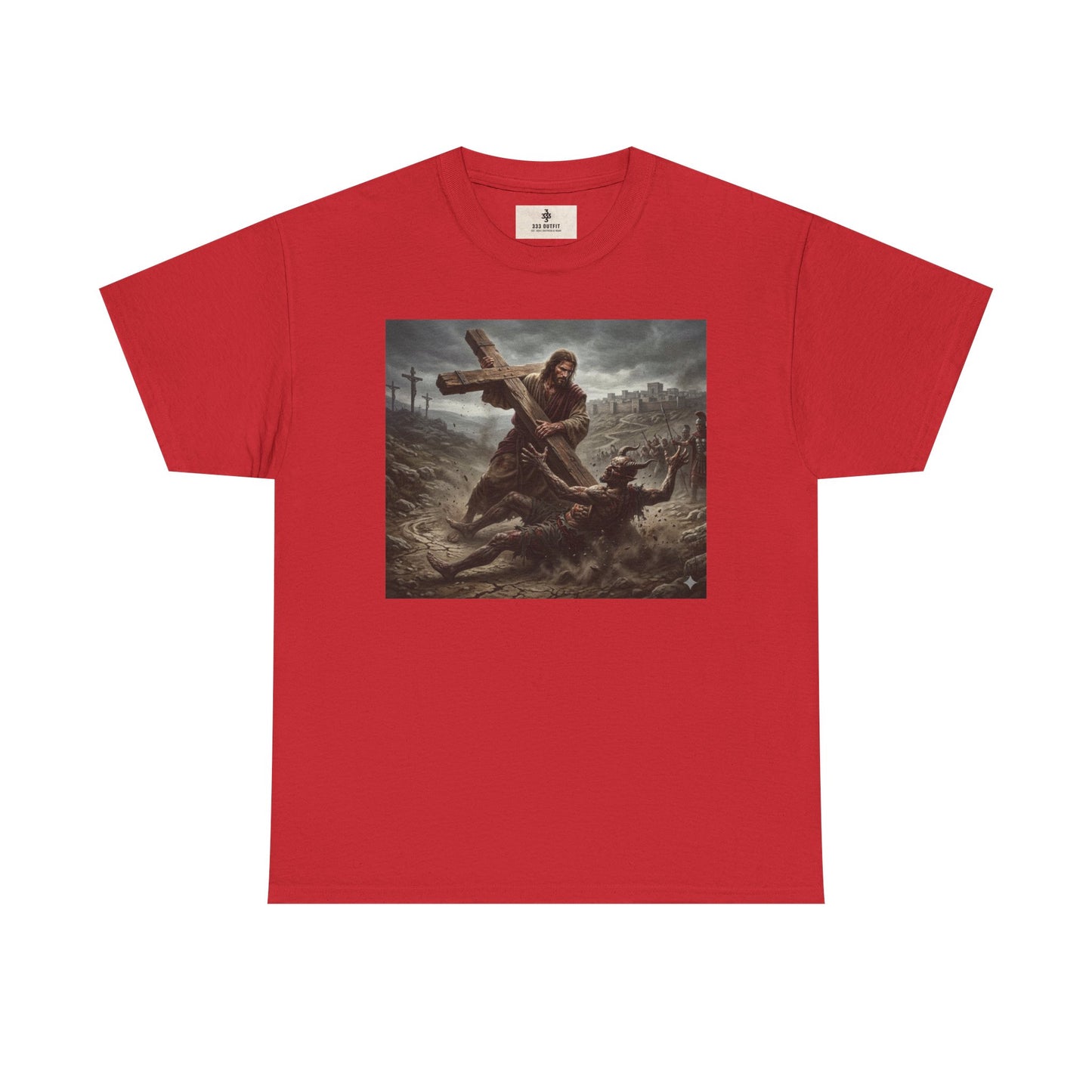 T-Shirt — Dramatic Crossfall Graphic Tee (Religious/Christian Art)