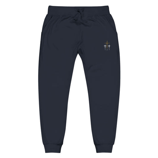 Cozy Unisex Fleece Sweatpants - Perfect for Lounging, Fitness, Relaxation, Travel, Embroidered, Gift Idea