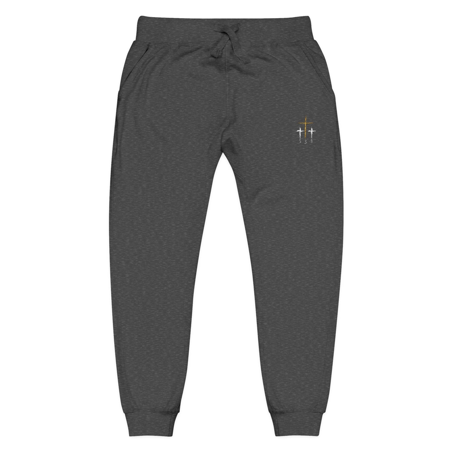 Cozy Unisex Fleece Sweatpants - Perfect for Lounging, Fitness, Relaxation, Travel, Embroidered, Gift Idea