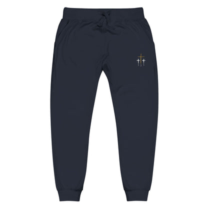 Cozy Unisex Fleece Sweatpants - Perfect for Lounging, Fitness, Relaxation, Travel, Embroidered, Gift Idea