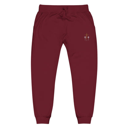 Cozy Unisex Fleece Sweatpants - Perfect for Lounging, Fitness, Relaxation, Travel, Embroidered, Gift Idea