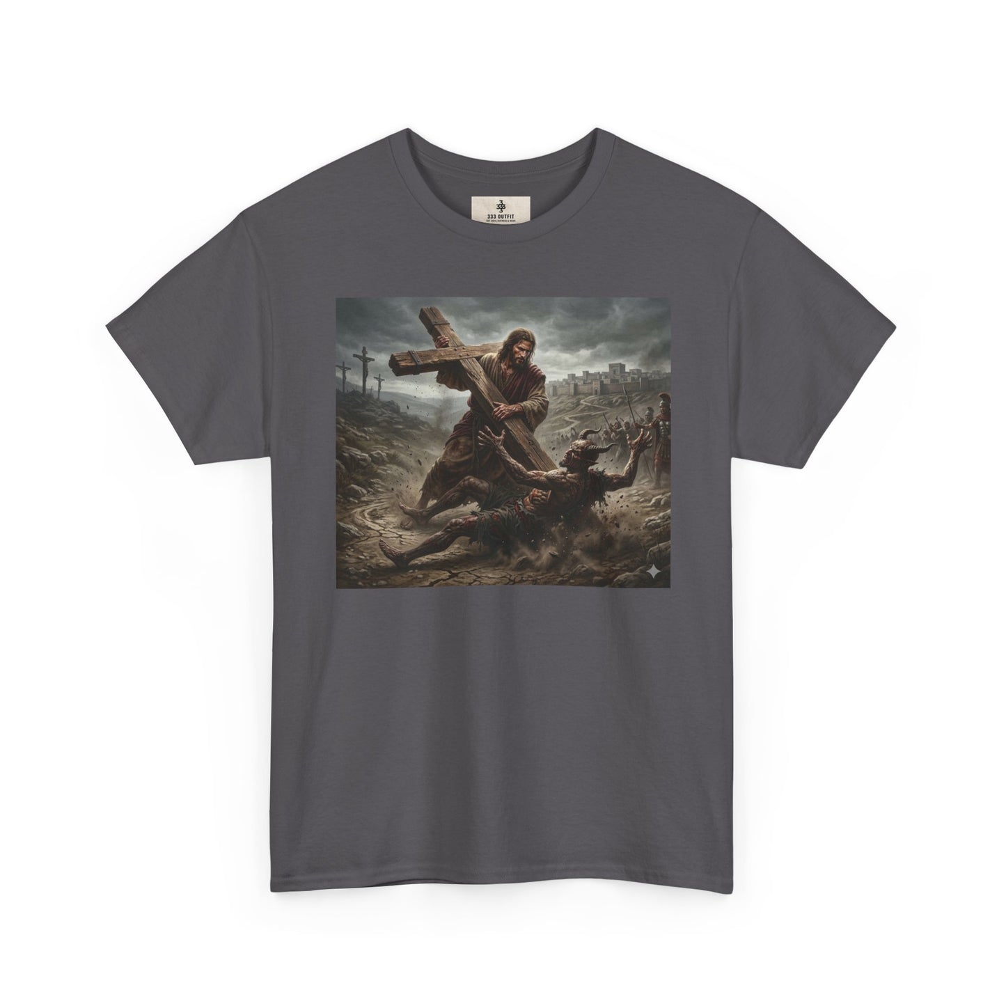 T-Shirt — Dramatic Crossfall Graphic Tee (Religious/Christian Art)