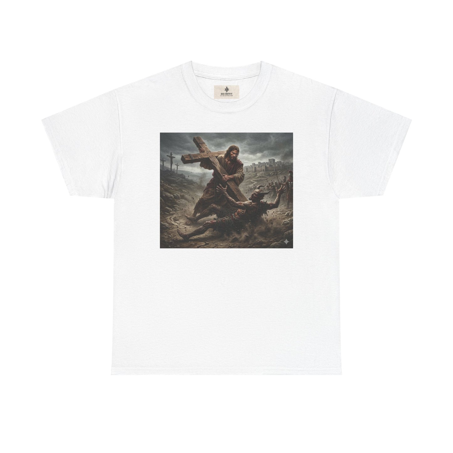 T-Shirt — Dramatic Crossfall Graphic Tee (Religious/Christian Art)