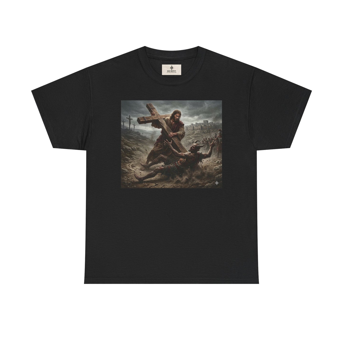 T-Shirt — Dramatic Crossfall Graphic Tee (Religious/Christian Art)